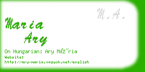 maria ary business card